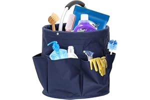 DAJILI Cleaning Bucket Organiser Caddy, Collapsible Garden Tool Bag with Handle, 17L Portable Multi Picnic Basket Bag Tote Storage Box Cleaning Caddy For Kitchen Cupboard Toiletries Housekeeping