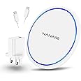 NANAMI Wireless Charging Pad with USB C 20W Adapter - 10W for Samsung Galaxy S25 S24 S23 S22 S21 S20 S10 S9, 7.5W Qi-Certified Fast Charging Pad for iPhone 16 15 14 13 12 11 XS Max XS XR X New AirPods