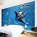 Produktbild Apalis Vliestapete Manta Ray Fototapete Breit | Vlies Tapete Wandtapete Wandbild Foto 3D Fototapete für Schlafzimmer Wohnzimmer Küche | blau, 94968