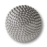 Farbe: glänzend silber (1298gs) Besonders edle Metallknöpfe / Mantelknöpfe / Designerknöpfe, glänzend silberfarben, gewölbt, mit Kordeldesign - perfektes Accessoire für Mäntel, Jacken, Kostüme oder Taschen. Ø ca. 28mm!