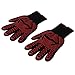 Produktbild KANG-FANG,Paar hitzebeständige Schutzklasse 3 Schnittfestigkeit Sichere Handschuhe Ofenhandschuhe(color:SCHWARZ UND ROT)