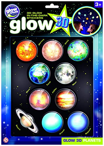 The Original Glowstars - Pegatinas 3D con diseño de planetas (brillan en la oscuridad)