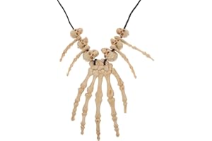 OATIPHO Collana Scheletro di Halloween, Scheletro Vintage Collana Di Scheletro Di Osso Collana Di Osso Della Mano Collana Con Ciondolo Con Teschio Di Halloween Testa decorazione
