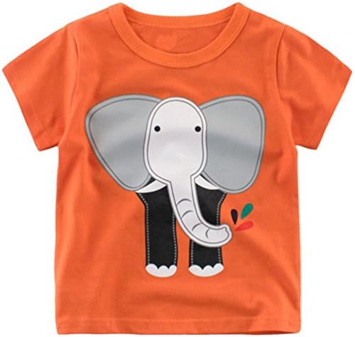 Waboats Boys Short Sleeves T-Shirts Cartoon Prints Kids Tops Age 3 Years Elephant