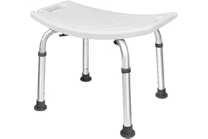 NAIZY Krzesło prysznicowe, taboret łazienkowy, taboret łazienkowy, taboret prysznicowy, 135 kg, aluminium, regulacja wysokości 38-53 cm, siedzisko dla seniorów, dzieci, model A