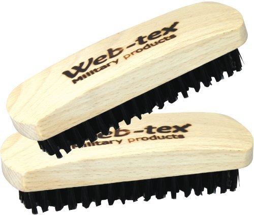 Web-tex 2 x Large Boot Shoe/Boot Polishing Brush Military Army Cadet Polish Care Kit Set