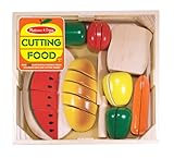 Melissa &amp; Doug 487 Cutting Food - Play Food Set With 25+ Hand-Painted Wooden Pieces Knife and Cutting Board (Toy)