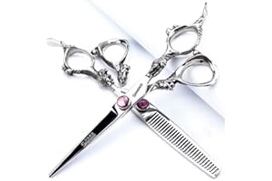 AXEMOORE 6/7 / 8/9 pulgadas, juego profesional de tijeras de peluquería, tijeras de peluquería japonesas, tijeras de peluquería masculinas y femeninas (1, 6 pulgadas y 2 piezas)