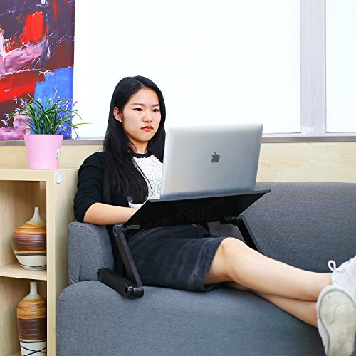 HOMFA Notebooktisch Bildschirmst  nder als Betttisch Laptoptablett Lese Tisch faltbar mit Luftrillen 42 26 5-50cm  0  -360  schwenkbar