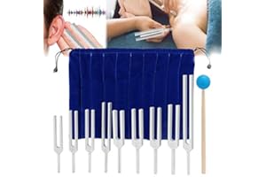 HURRISE Stimmgabel-Set, 9 Stück 174/285/396/417/528/639/741/852/963 Hz Klangheilungstherapie-Werkzeug Herzchakra Perfektes Musikinstrument für Tuner