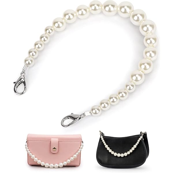 Manico Per Borsa Con Catena A Perle - Cinghia Di Ricambio In Metallo Per Borse Donna, Argento - Foto 2