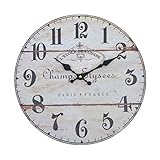 Wanduhr - Elysees - Holz Küchenuhr mit großem Ziffernblatt...