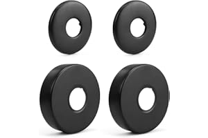 Abdeckrosette Edelstahl, HASLED 4 Stück Schwarze Rohrabdeckung, Wasserrohr Abdeckung für 20mm Durchmesser und 25mm Durchmesser, Dekorative Rohrabdeckungen für Rohrdusche Sanitäranlagen Installation