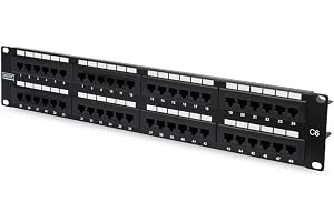 DIGITUS Patch Panel - 19 tum - Cat-6-48 portar RJ45 - Oskärmad - LSA Patch Field - Rackmontering 2U