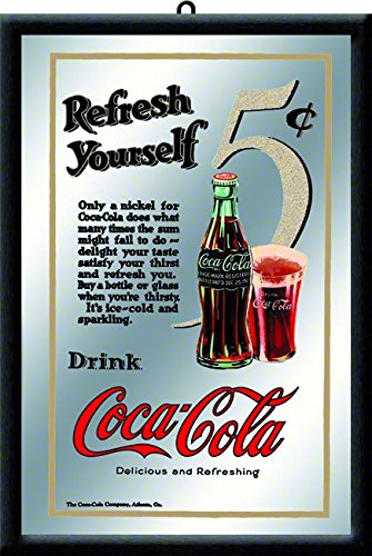 Nostalgic-Art 80717 Bier und Spirituosen Coca-Cola 5 Cent, Spiegel, 20 x 30 cm