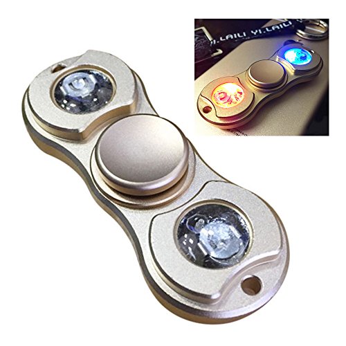Airsson Fidget Hand Spinner EDC Spinner Focus Toy Stress Reducer with Led lights for Kids and Adult (Gold) Airsson Fidget Hand Spinner EDC Spinner Focus Toy Stress Reducer with Led lights for Kids and Adult (Gold)