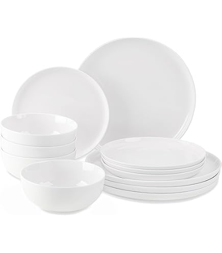 XINLTC 14 cm dessertborden van porselein, set van 8 - witte taartborden - ontbijtborden voor 8 personen - kleine, platte borden - mini-dinerborden voor pasta, fruit, brood, voorgerechten