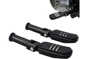 ONETK Streamliner Passenger Footpegs with support mounting Kit fits for Harley Davidson Softail Deluxe Fat Boy Heritage Sport Glide Softail Slim Street Bob Breakout Low Rider 2018 2019 2020,Gloss Black