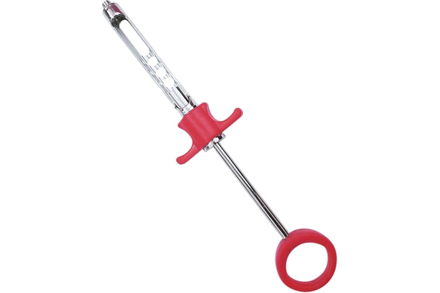 NJ Enterprises Premium Dental Aspirating Syringe, Self Anesthetic CE Dental Syringe 1.8ml Syringe Dentist Cartridge Instruments, Assorted Metal with Plastic Handle - 14cm (Red)