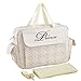Paonies Mummy Handbag Baby Diaper Nappy Tote Nursery Changing Bag for Holiday Hospital (Beige)