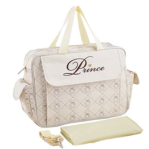 Paonies Mummy Handbag Baby Diaper Nappy Tote Nursery Changing Bag for Holiday Hospital (Beige)