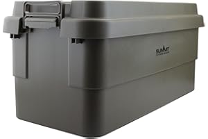 VFM e-Store - Storage Box 70L Carry Handles Camping Box, Lid Safe Dry Storage Outdoors Camping Hiking Holidays Festivals Travel - Green 36 X 39 X 76cm