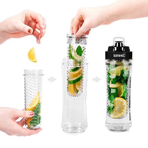 Duronic BL3 /SS Mix & Go Sportmixer für Smoothies, Proteinshakes und Sportgetränke – 300W Mini-Mixer – inklusive 2 x 600ml BPA-freien Flaschen – in schwarz - 8