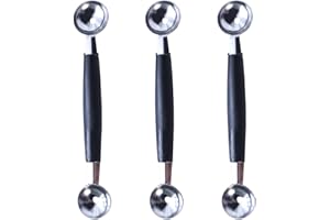 PFLYPF 3 Stück doppelseitiger Obstlöffel, Eiscreme-Löffel aus Edelstahl, Kartoffelpüree-Löffel, praktischer Küchenesslöffel