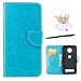 Produktbild Motorola Moto Z Play Hülle, Motorola Moto Z Play Schutzhülle Leder Hülle, Alfort 3 in 1 Flip Wallet Fashion Design Dual Use Falten Premium PU Leder Tasche Case Cover Folio Mappen Kasten Abdeckung für Motorola Moto Z Play 5.5" Smartphone Funktion Unterstützte Telefone ( Blau ) + Netter Staub Stecker + Alfort Schwarz Stylus Pen