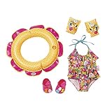 zapf creation - baby born surprise puppen sort BABY born Schwimmspaß Set aus Badeanzug, Schwimmflügeln, Schwimmreifen und Clogs mit Pins.