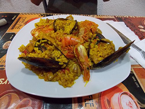 Menax – Paella Pfanne – Stahl Emailliert Antihaftbeschichtet – Original aus Spanien – 42 cm – 8 Portionen - 8
