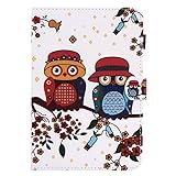 BONROY Samsung Galaxy Tab A 8.0 2015 T350 T355 Magnetic Cover, Pattern Thin Slim PU Leather Stand Credit Card Slots Holder Tablet Cases - owl