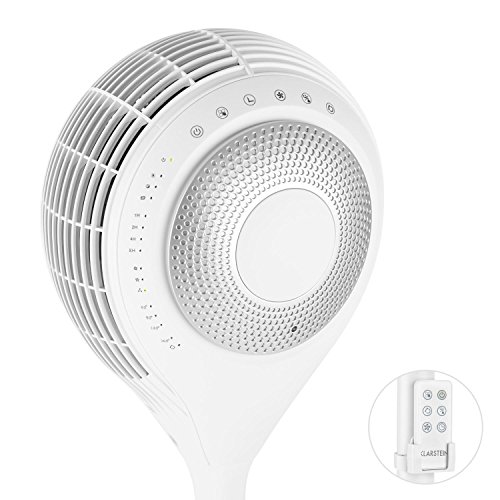 Klarstein • Airflex • Ventilator • Standventilator • mit Fernbedienung • leise • 3 Lüftergeschwindigkeiten • 4 Betriebsmodi • 360° horizontaler Schwenk • 90° vertikale Schwenkfunktion • Körpersensor • Touch-Display • LED-Display • Rundfuß • weiß - 3
