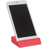 2K Cep Telefonu Stand, Suni Deri Kaplı, Kırmızı