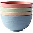 YLmeet Wheat Straw Bowl Set - Lightweight, Durable, 4-Piece Bowl Set for Dishwasher and Microwave Safe Heating - Non-Toxic, Eco-Friendly, Reusable Snack Bowls