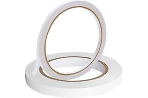 iJiZuo 2 Rolls Double Sided Tape, 2 Sizes Adhesive Sticky Craft Tape, 5mm x 20m + 8mm x 20m, Double Sided Tape Self-Adhesive Tape for Sewing, Crafts, Handwork, Gifts, Photos, Documents