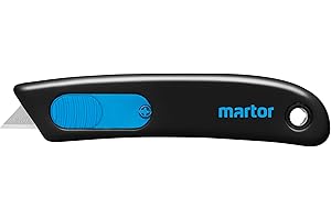 MARTOR Couteau de sécurité à lame rétractable, avec lame inoxydable, SECUNORM SMARTCUT, Cutter professionnel, Petit, Léger, droitiers & gauchers, Usage unique
