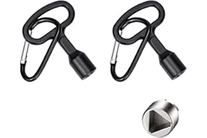 SVOCK 2 szt. klucz trójkątny 8 mm, klucz trójkątny z karabińczykiem, klucz trójkątny, pojemnik na śmieci, uniwersalny 3-kątny klucz do grzejników, hydrantów, koszów na śmieci, skrzynki licznikowe