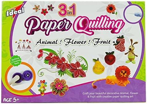 Ideal Children Creativity 3 in 1 Animal, Flower &amp; Fruit Paper Quilling DIY Kit