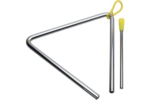 ARA CHOICE Metal Music Triangle Percussion Instrument Musical With Beater Kids Adults Hand Triangles Steel Rod For Children Kids 6 Inches Mixed Striker Rhythm