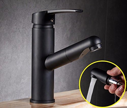 AWXJX Washroom Sink Mixer Tap copper black Pull out Hot and cold Sit Wash basin ceramics