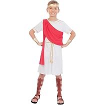 Costume Da Bambina Romana Toga – Vestito Storico Per Book Day, Feste Di Carnevale E Scuola