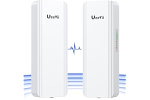 Wireless Bridge Gigabit High Speed, UeeVii CPE850 5.8G Point to Point WiFi Outdoor CPE with 16dBi High-Gain Antenna, Lang Range Up to 5KM, Plug and Play,24V PoE Power, IP65 Waterproof,2-Pack