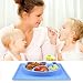 Mini Silicone Kids Placemat,Baby Feeding Mat,Silivo 10"x7.7"x1" One Piece Placemat Fits Most Highchair Trays Elephant Design Dinnerware Super Self Suction Pad Non-slip Placemats Tableware (Blue)
