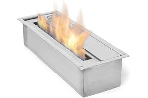 ‎MORITZ Moritz Brennkammer 1,0 Liter I Bioethanol Einsatz Edelstahl I Doppelwandig I Einbaukamin I Ethanol Kamin I Einbaubrenner I Feuerstelle Outdoor I Gartenfeuer I Kaminofen