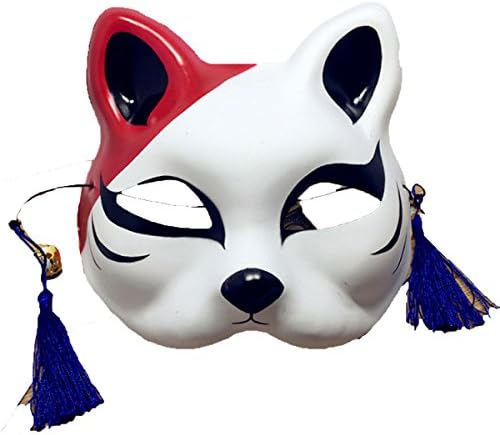 GEXING Halloween Mask Hand-painted Half-face Mask Male And Female Sexy Mask Cosplay Dance Mask A Pack Of 2,C-18.5*17.5cm