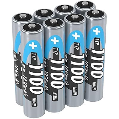 ANSMANN piles rechargeables NiMH AAA 1,2V / Type 1100mAh / Accumulateurs haute performance pour les appareils à forte consommation d'énergie - idéal pour les appareils photos, les flashs & les télécommandes, 8 unités