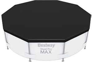 BESTWAY BETSWAY Cobertor de Invierno Redondo Ø305 cm de PVC para Piscinas Negro