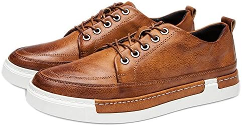 CANRO Men's PU Leather Casual Lace up Walking Shoes Sneakers