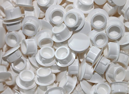 Preisvergleich Produktbild 10 Stück Stopfen 10mm(Loch) x 13mm (Abdeckung), weiß